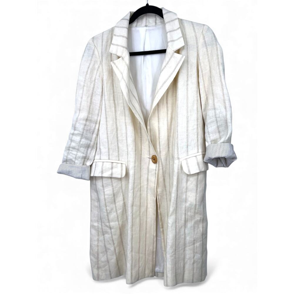 NWT FRAY I.D | M | Oversized Blazer Women Jacket Dress One Buttron Natural